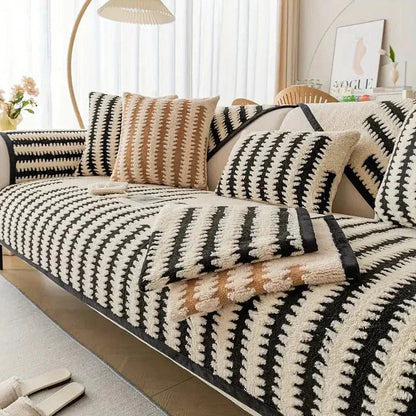 Pine Örme Kaymaz Tabanlı Koltuk Örtüsü Seti