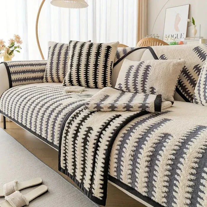 Pine Örme Kaymaz Tabanlı Koltuk Örtüsü Seti