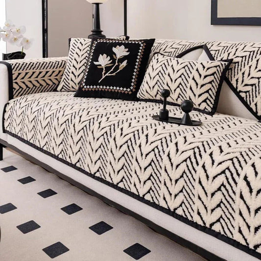 River Örme Kaymaz Tabanlı Koltuk Örtüsü Seti