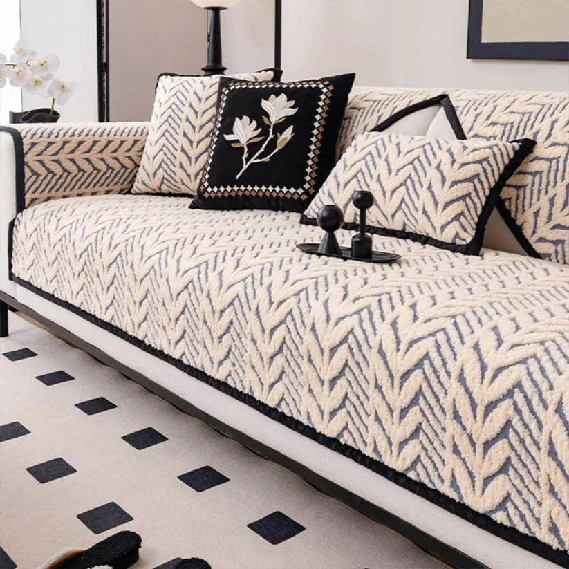 River Örme Kaymaz Tabanlı Koltuk Örtüsü Seti