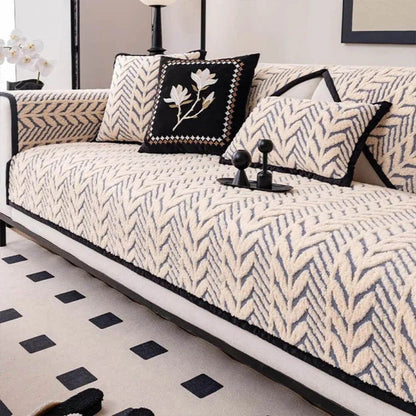 River Örme Kaymaz Tabanlı Koltuk Örtüsü Seti