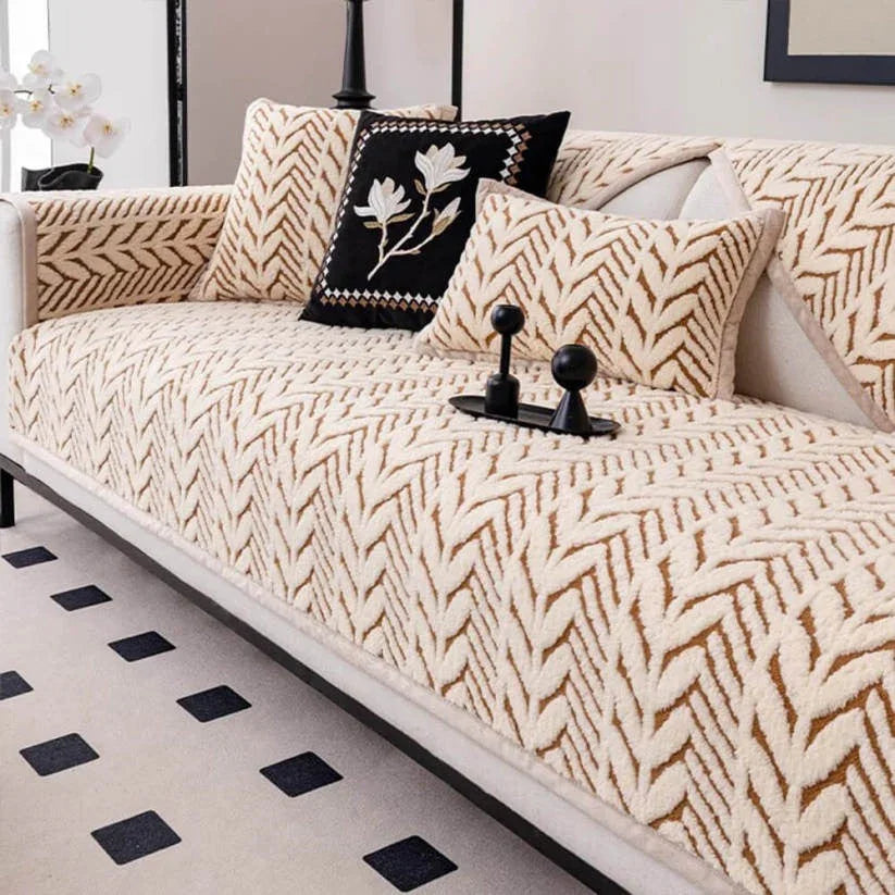 River Örme Kaymaz Tabanlı Koltuk Örtüsü Seti