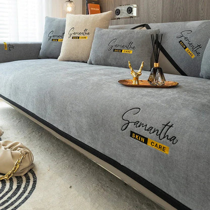 Safir Şönil Kaymaz Tabanlı Koltuk Örtüsü Seti