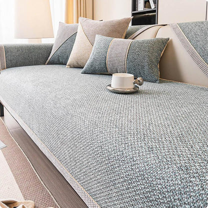 Keten Dokuma Kaymaz Tabanlı Koltuk Örtüsü Seti