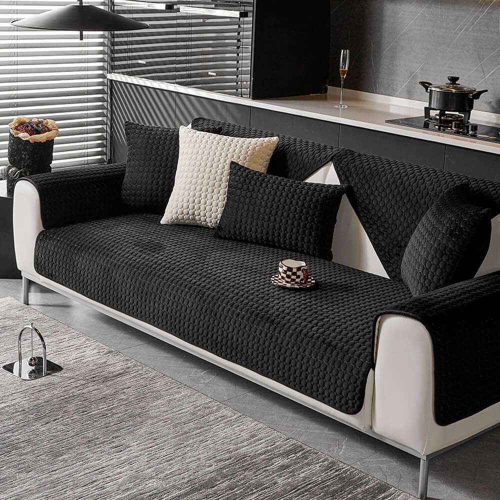 Safir Dolgu Kaymaz Tabanlı Koltuk Örtüsü Seti