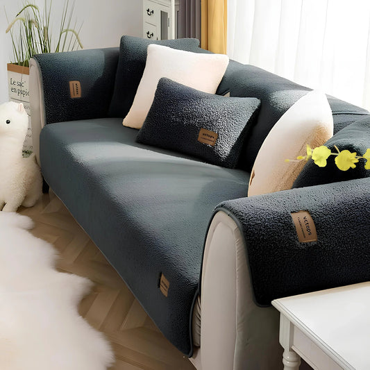 Welsoft Peluş Kaymaz Tabanlı Koltuk Örtüsü Seti