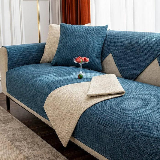 Haser Keten Kaymaz Tabanlı Koltuk Örtüsü Seti